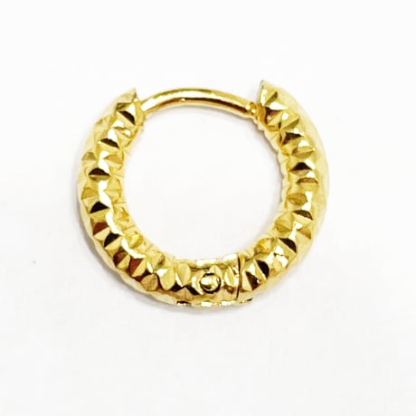 Jaggy Design Hoop Earring -BE01007SS-GD-