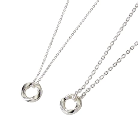 Twist Ring Necklace -BN01006SV-