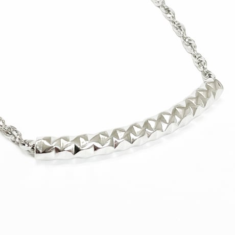 Spiral Chain Design Tube Necklace -BN01010SS-WH-