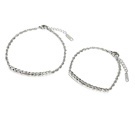 Spiral Chain Design Tube Bracelet -BB01006SS-WH-