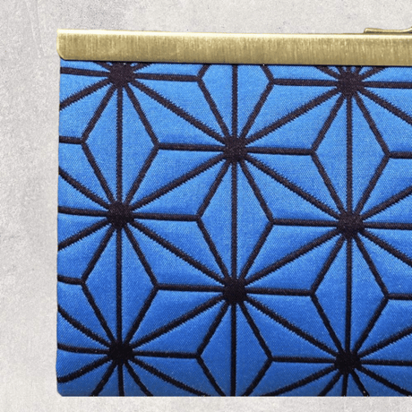 小紋ふくれ長財布 アサノハムラサキ