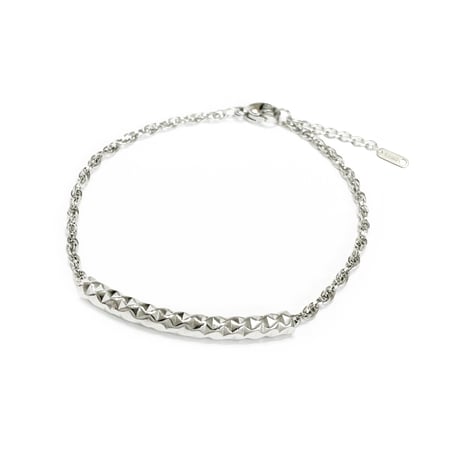 Spiral Chain Design Tube Bracelet -BB01006SS-WH-