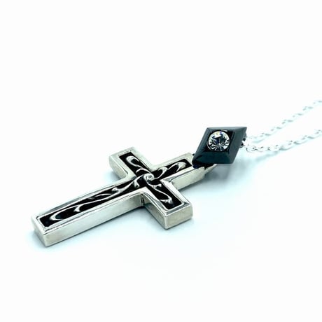 Drops アラベスククロスLブラックネックレス　｜DBN-81L SV925