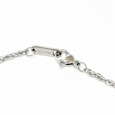 Spiral Chain Design Tube Necklace -BN01010SS-WH-