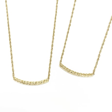 Spiral Chain Design Tube Necklace -BN01010SS-GD-