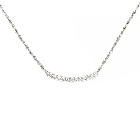 Spiral Chain Design Tube Necklace -BN01010SS-WH-