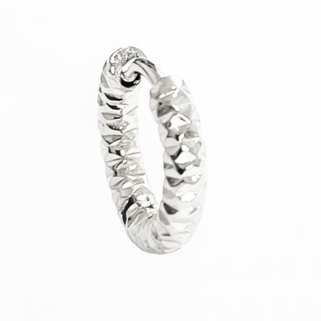 Jaggy Design Hoop Earring -BE01007SS-WH-