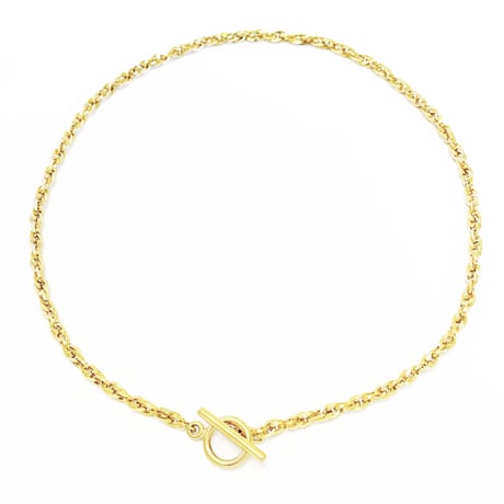 Spiral Chain Mantel Necklace -BN01008SS-GD-