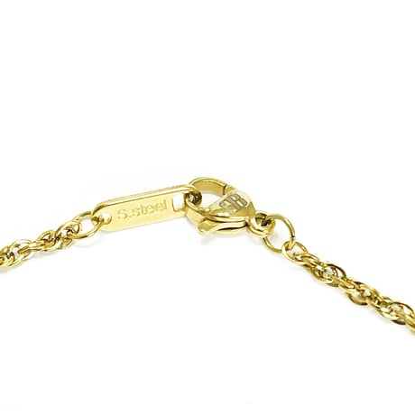 Spiral Chain Design Tube Necklace -BN01010SS-GD-