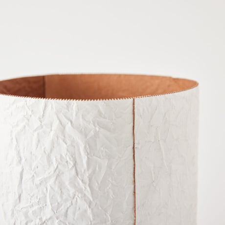 PAPER LEATHER TRASH BASKET  (White)