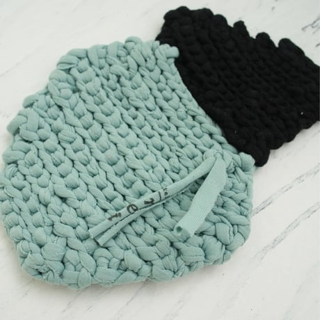 Reused textile EDITION small mat   Mint/khaki