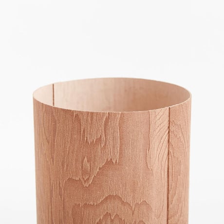 PLYWOOD LEATHER TRASH BASKET