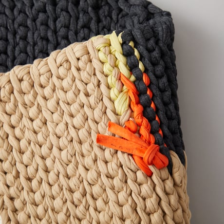 Reused textile rug　S　Beige