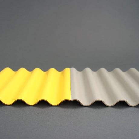 WAVE LEATHER TRAY　正方形 Yellow/Gray