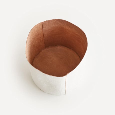 PAPER LEATHER TRASH BASKET  (White)