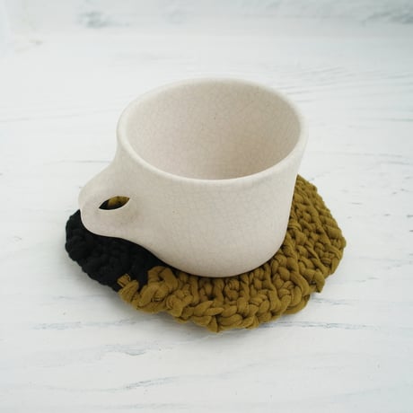 Reused textile EDITION small mat   Mint/khaki