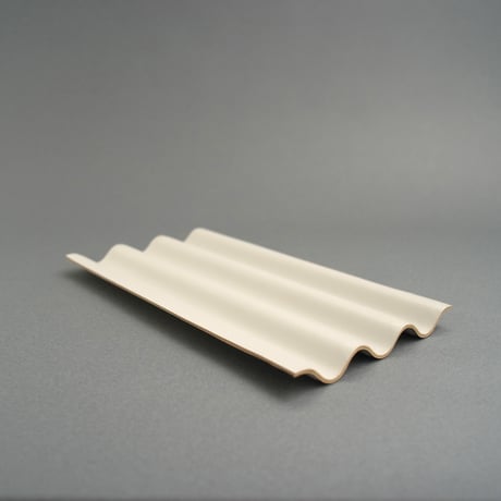 WAVE LEATHER TRAY　長方形　Yellow/Gray