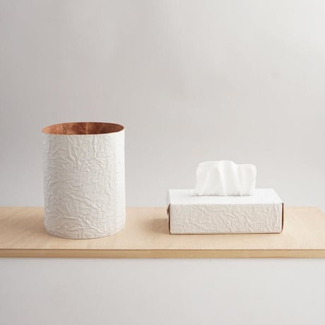 PAPER LEATHER TISSUE BOX CASE（White）