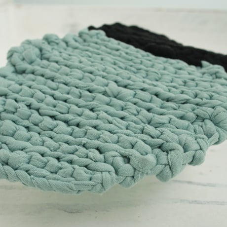 Reused textile EDITION small mat   Mint/khaki