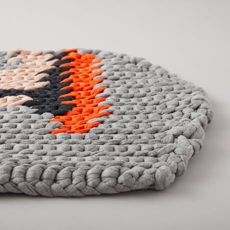 Reused textile rug　S　Gray