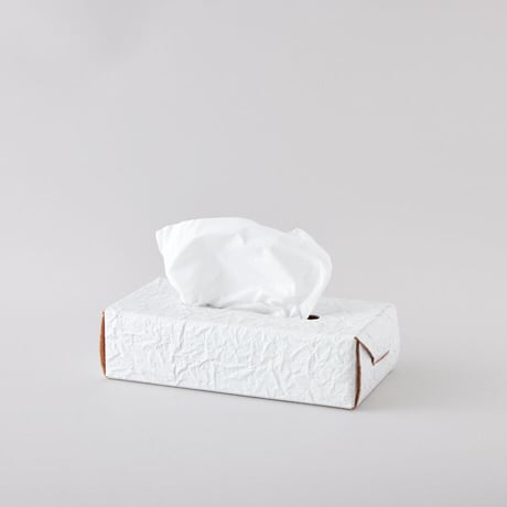 PAPER LEATHER TISSUE BOX CASE（White）