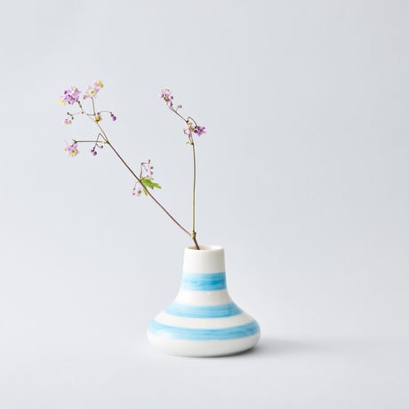 フラワーベース　Blue stripe