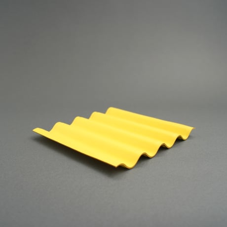 WAVE LEATHER TRAY　正方形 Yellow/Gray