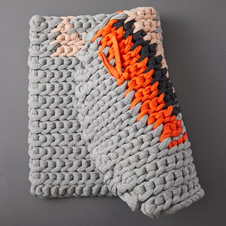Reused textile rug　S　Gray