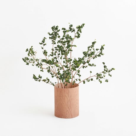 PLYWOOD LEATHER TRASH BASKET
