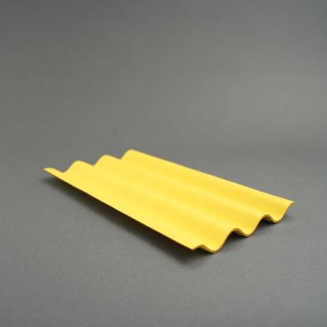 WAVE LEATHER TRAY　長方形　Yellow/Gray