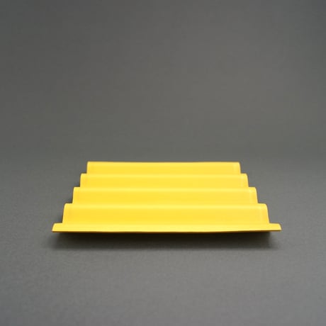 WAVE LEATHER TRAY　正方形 Yellow/Gray