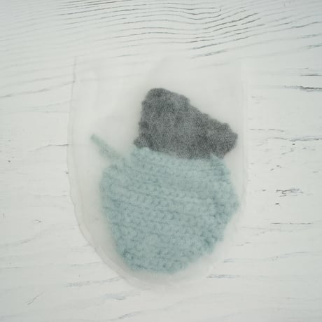 Reused textile EDITION small mat   Mint/khaki