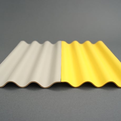 WAVE LEATHER TRAY　長方形　Yellow/Gray