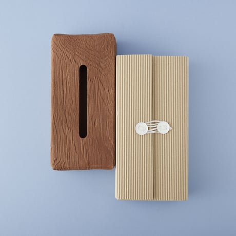 PAPER LEATHER TISSUE BOX CASE（White）