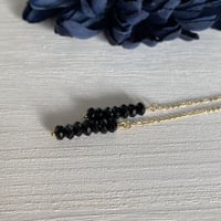オニキス ボタンカット　アメリカンチェーンピアス　サージカルステンレス