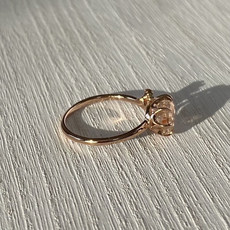 10k サンストーンとエメラルドのリング 鑑別書付き | mare-acce's STORE