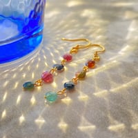 彩光スピネル　カラースピネル×サージカルステンレスピアス（イヤリング）