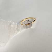ダイヤモンドコイン型リング　18k＆プラチナ　鑑別書付き
