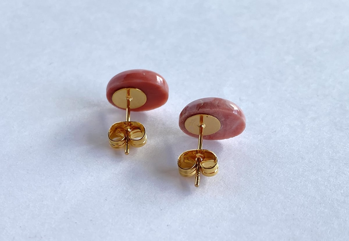 ピンクオパール スタッドピアス サージカルステンレス | mare