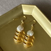 バナナガラス　テリテリ　ケシパールピアス/イヤリング　サージカルステンレス