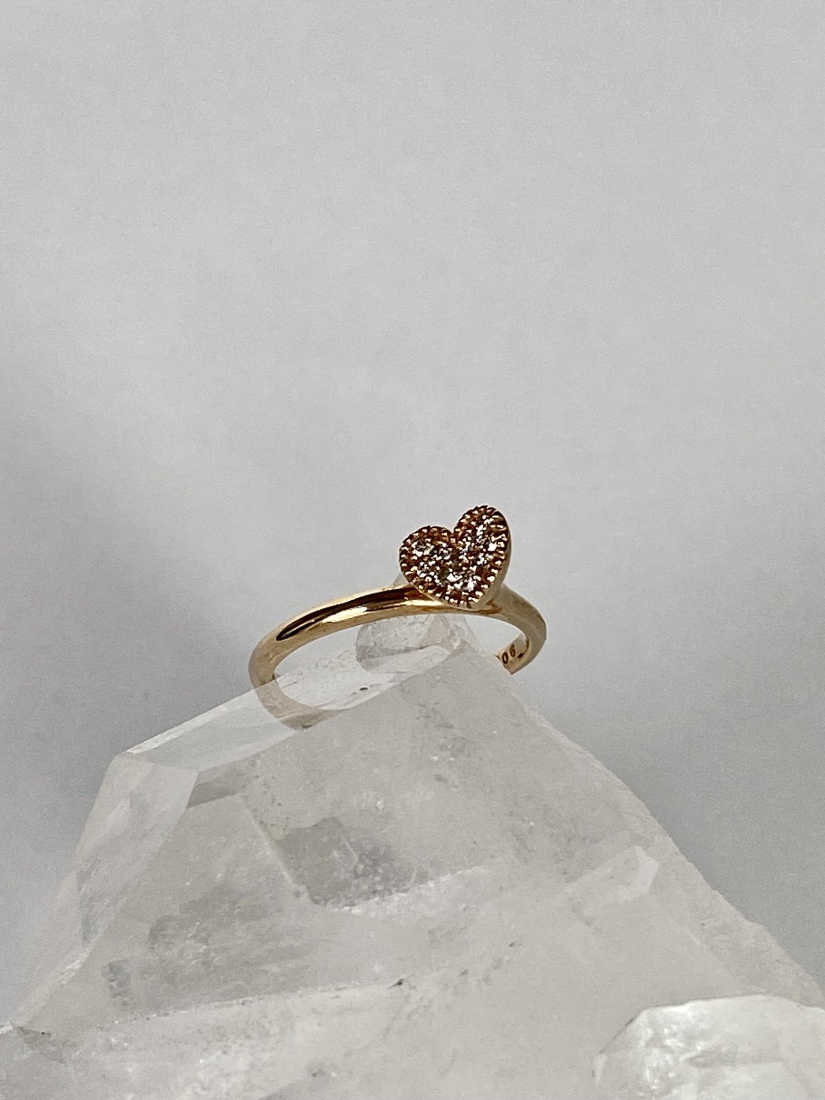 10k ハートダイヤピンキーリング 鑑別書付き | mare-acce's STORE