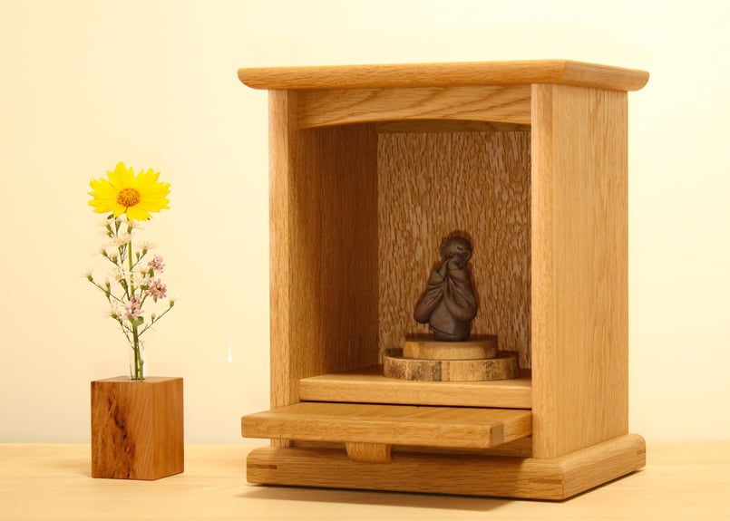 仏教美術 木彫  彫刻   仏壇  厨子付  置物  現代工芸品 美術品 仏教工芸品 木彫仏像 千手観音古美術 木彫り 置物 中国美術 仏教
