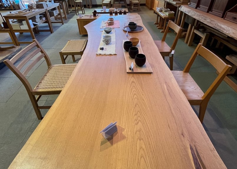 北海道産ナラ一枚板テーブル □ショップ展示品現品セール品 | 森林工芸