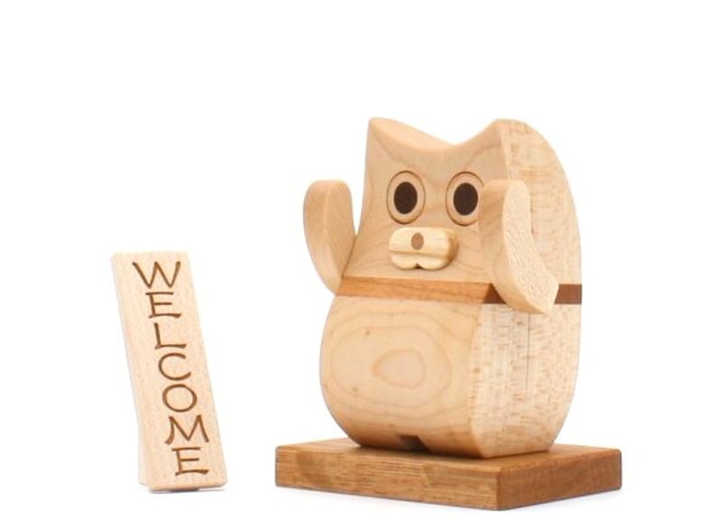 招き猫 木の招き猫 木製 置物 贈り物 ギフト | 森林工芸館STORES