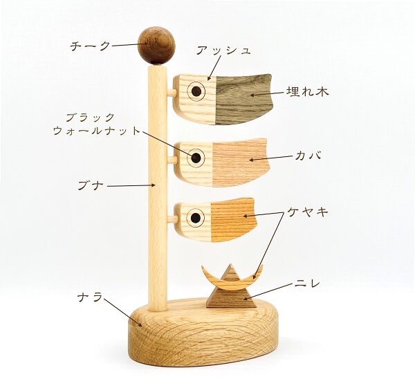 こいのぼり　森林工芸館　未使用品 木のこいのぼり 鯉のぼり 置物 木製 室内用 端午の節句 | 森林工芸館STORES
