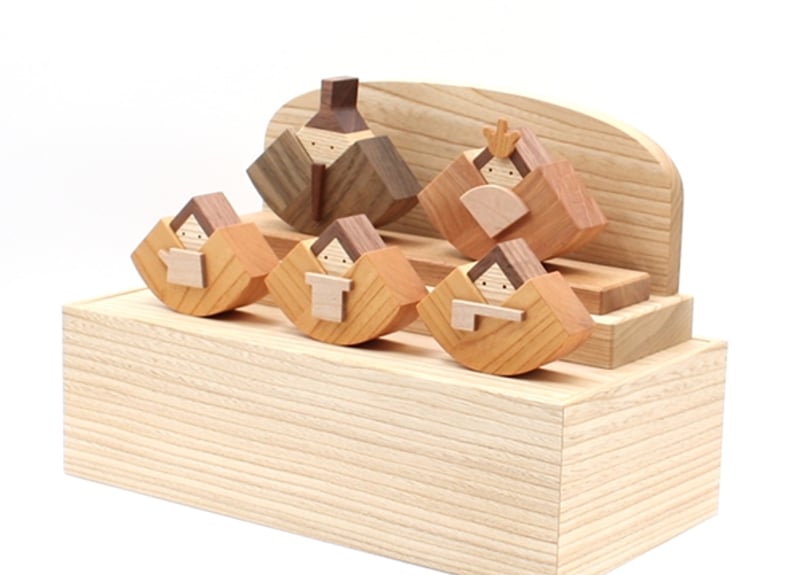 森林工芸館【木のお雛さま5人飾り】おひな様飾り・ひな人形・初節句に