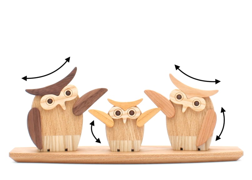 木のフクロウ ふくろう家族 フクロウ置物 owl 開店祝い 新築祝い 結婚