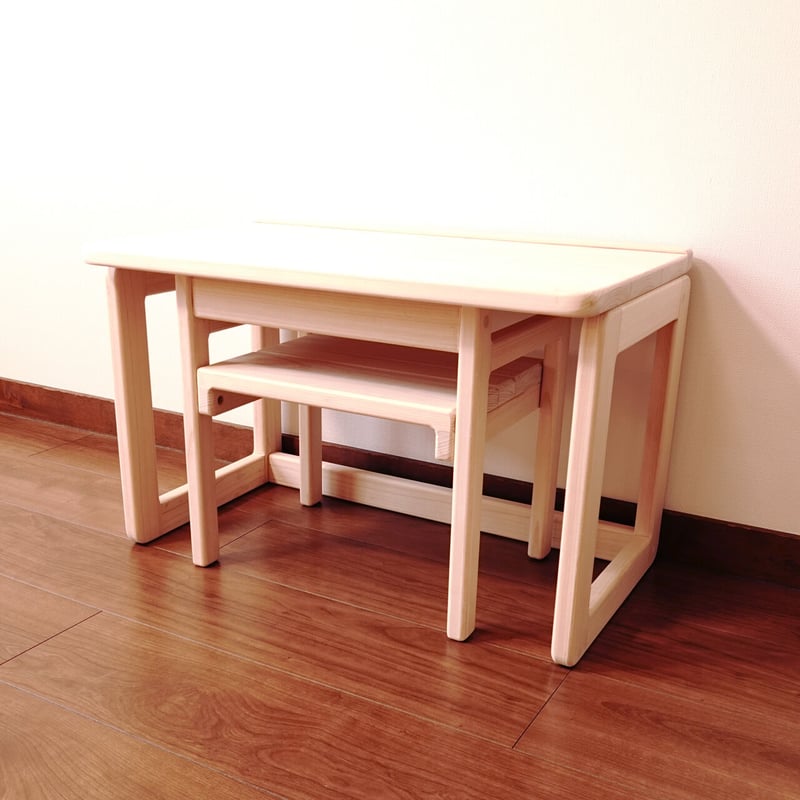 子供机・いすセット ひのき無垢材 無塗装 | あすの森づくりの家具