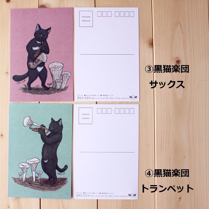 ○猫とネコのお友達4○黒猫楽団 ポストカード | 13.CATS.WORKS