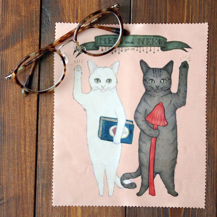 新品　YO-CO 猫とネコのご挨拶 メガネふき ねこ ネコ　きのこ　キノコ fit=scale-down,w=1200